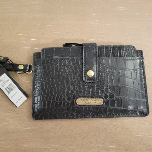 London Fog Sophie Crocodile Wristlet NWT - Picture 2 of 11